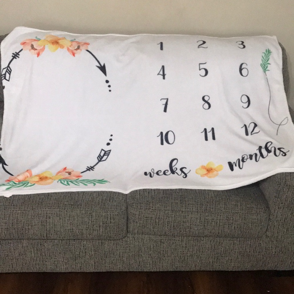 5 for $25🎈Fleece baby milestone blanket